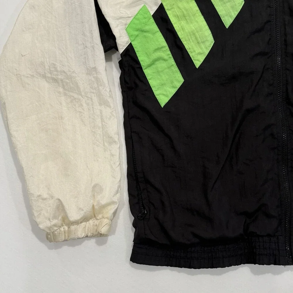 Vintage 80s Jimmy Connors Slazenger Tennis Windbreaker Neon Jacket Sz Medium